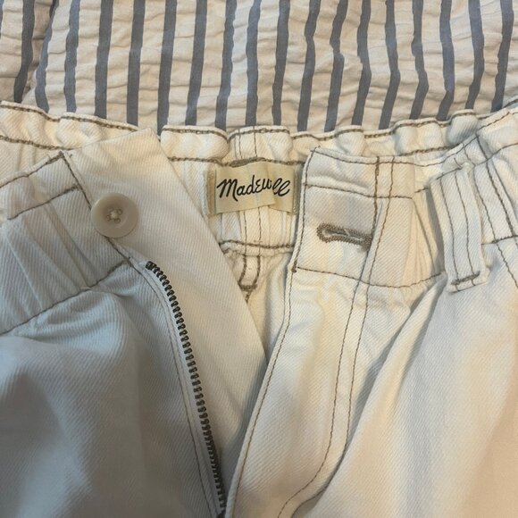 SOLD White Denim Mini Skirt - Picture 3 of 3